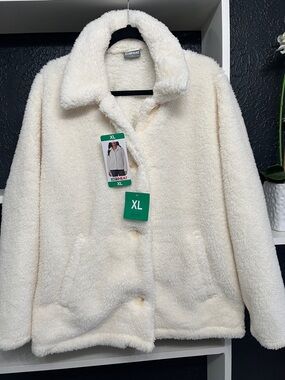 32 Degrees Cream Plush Sherpa Jacket